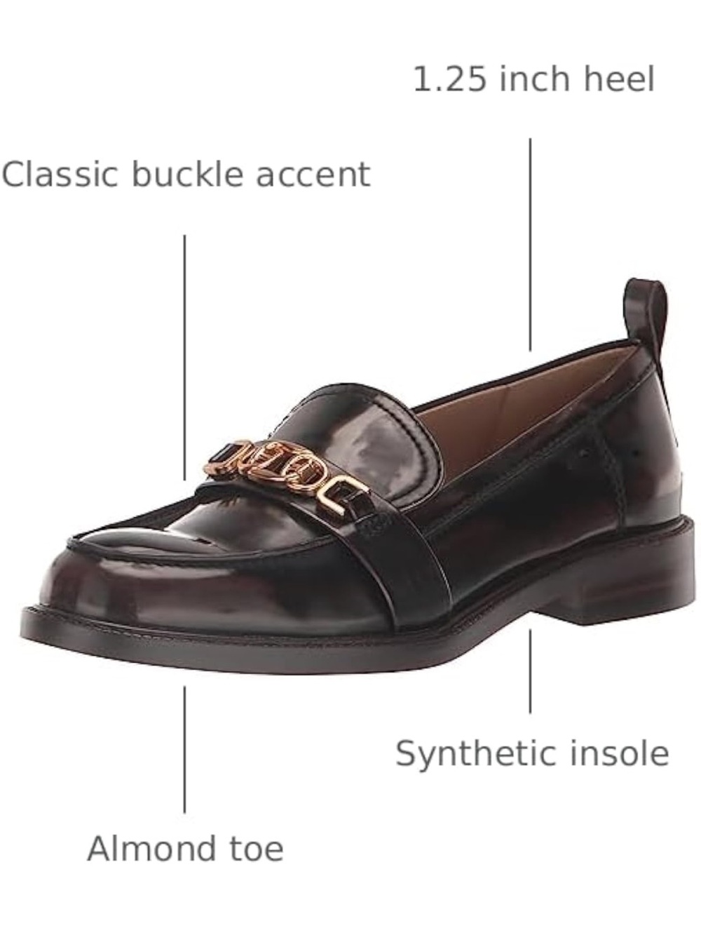 Sam Edelman Chesnut Leather Loafers with Gold Horsebit - Picture 4 of 6